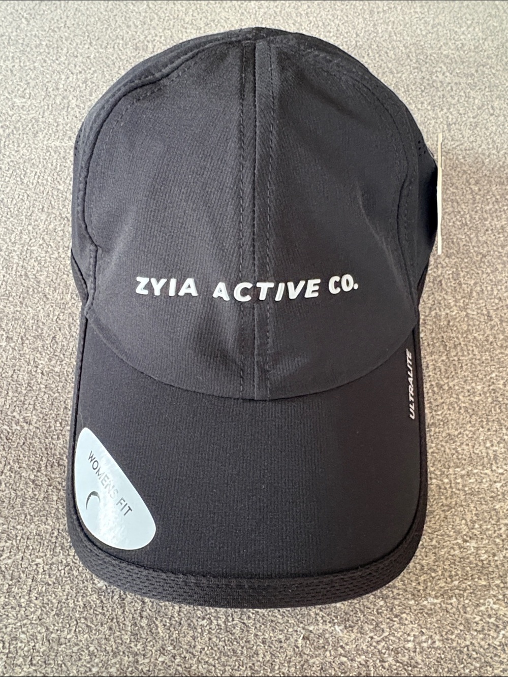ZYIA Active Ultralite Active Cap Black Performance Hat NEW